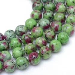 Margele zoisit cu rubin  8mm