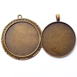 Cabochon pandantiv bronz caseta 40mm