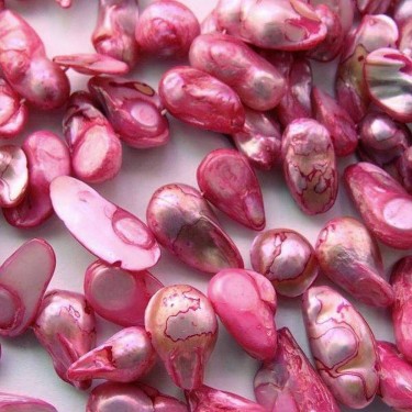 Margele perle cultura incastrate roz inchis