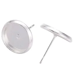 Bază cercei cabochon 10 mm silver