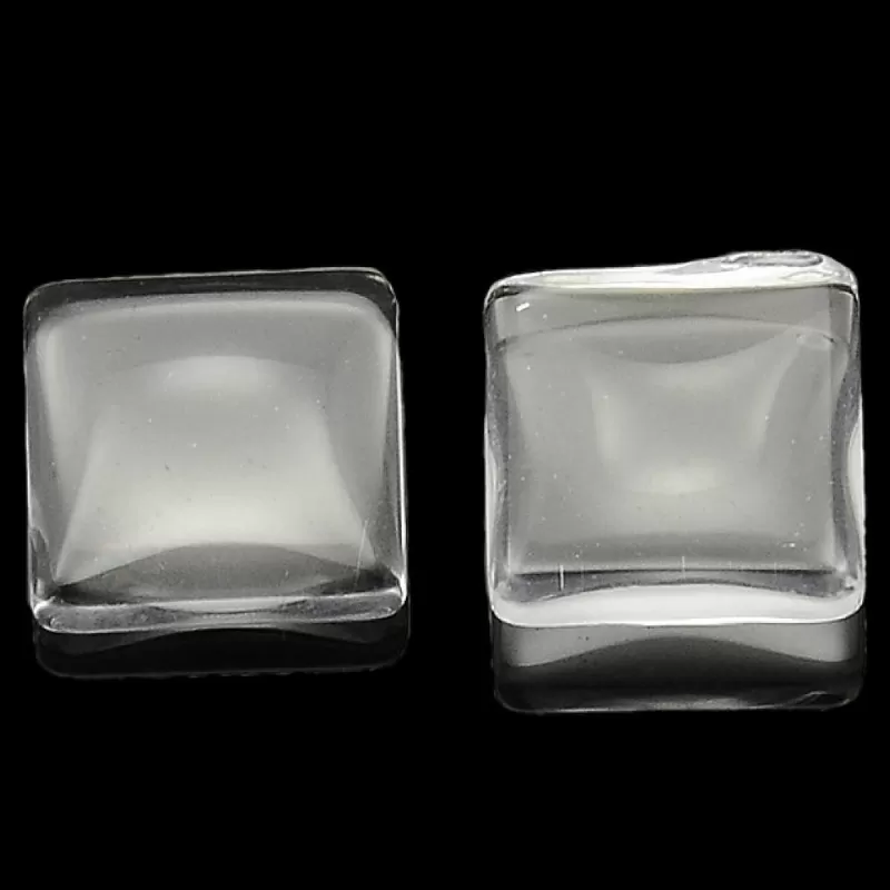Cabochon pătrat din sticlă transparentă Cabochon pătrat din sticlă transparentă