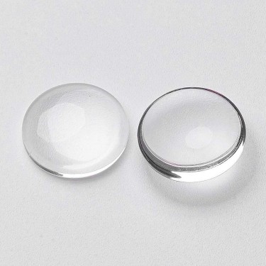 Cabochon sticlă transparentă rotund