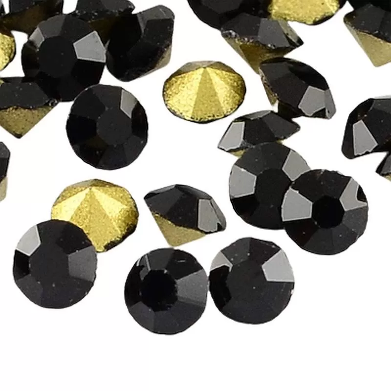 Cabochon din sticlă rhinestone negru Cabochon din sticlă rhinestone negru