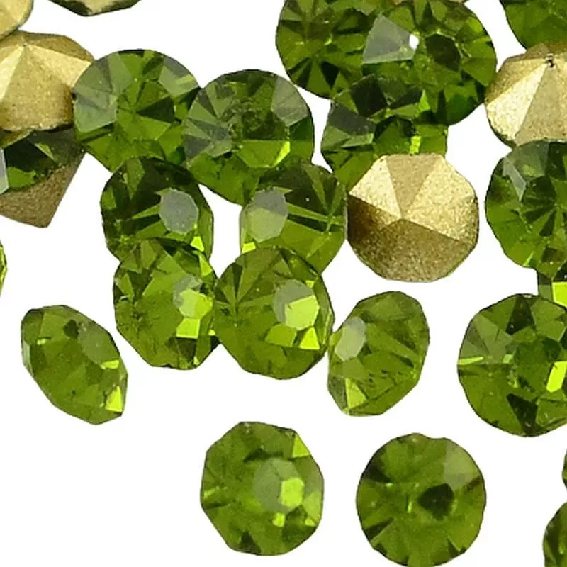 Cabochon rhinestone (stras) verde peridot Cabochon rhinestone (stras) verde peridot