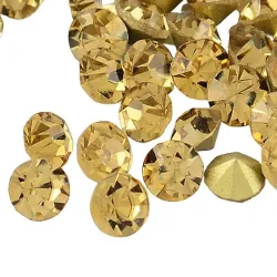 Cabochon rhinestone (stras) galben deschis