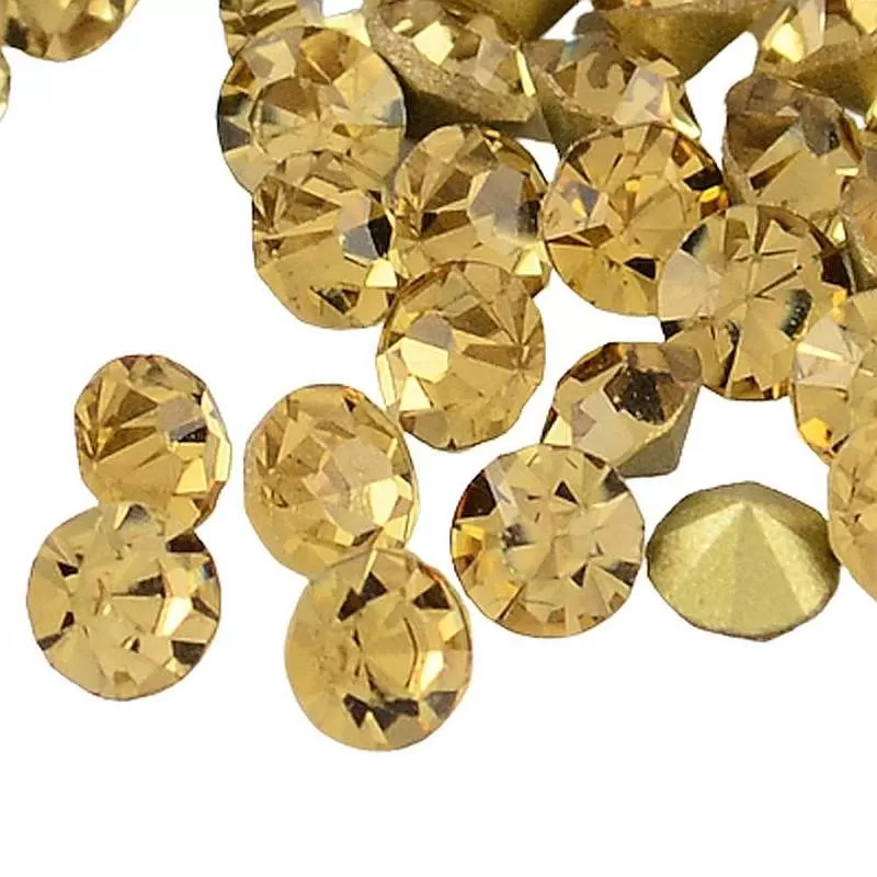 Cabochon rhinestone (stras) galben deschis Cabochon rhinestone (stras) galben deschis