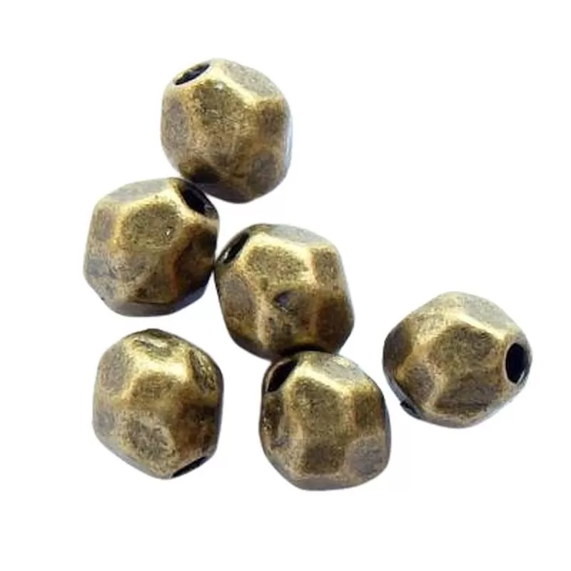Mărgele metalice fațetate bronz Mărgele metalice fațetate bronz