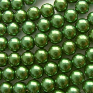 Mărgele sticlă perlate verzi
