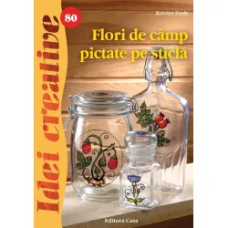 Flori de camp pictate pe sticla