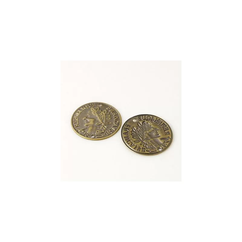 Charmuri banuti 18mm cu 2 gauri -5buc Charmuri banuti 18mm cu 2 gauri -5buc