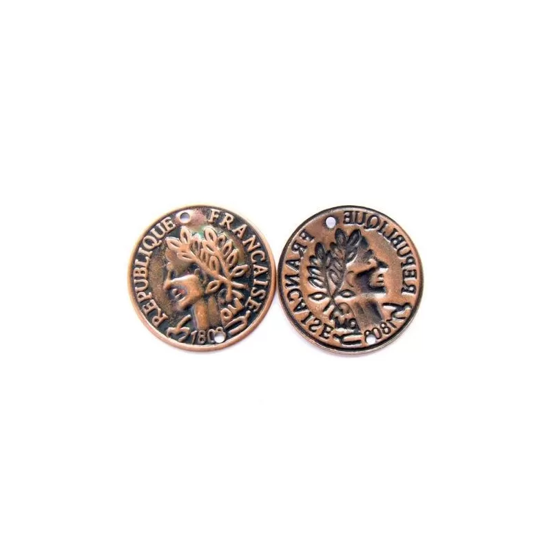 Charmuri banuti 18mm cu 2 gauri -5buc Charmuri banuti 18mm cu 2 gauri -5buc