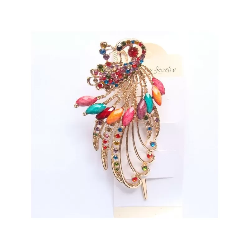Ac par paun cu rhinestone 12*6cm Ac par paun cu rhinestone 12*6cm