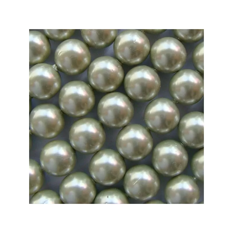 Margele perle imitatie sidef 10mm kaki -1buc