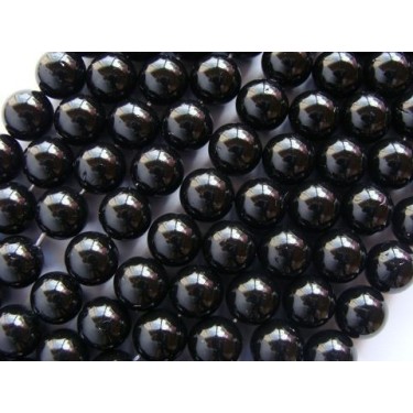 Margele perle imitatie sidef 10mm negre -1buc