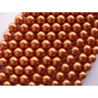 Margele perle imitatie sidef 10mm aramiu -1buc