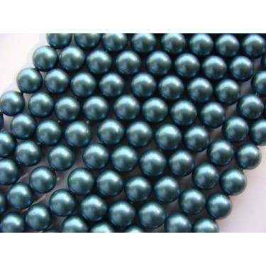 Margele perle imitatie sidef 10mm cyan -1buc