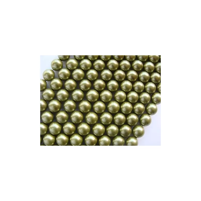 Margele perle imitatie sidef 10mm verde oliv -1buc