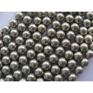 Margele perle imitatie sidef  8mm kaki -10buc