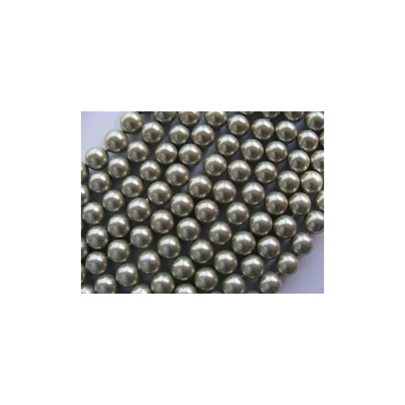 Margele perle imitatie sidef  8mm kaki -10buc