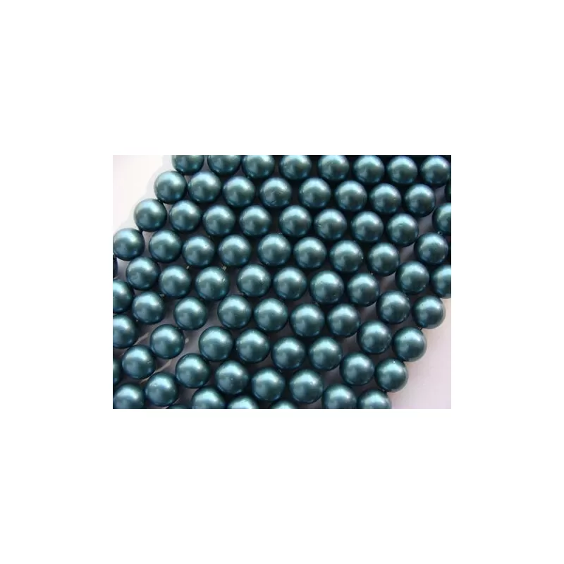 Margele perle imitatie sidef  8mm cyan inchis-10buc