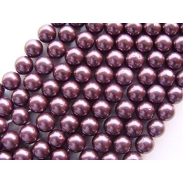 Margele perle imitatie sidef  8mm purpuriu -10buc