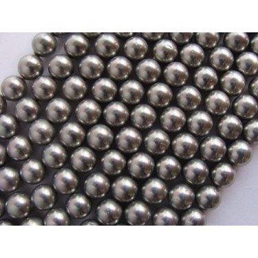 Margele perle imitatie sidef  8mm gri -10buc