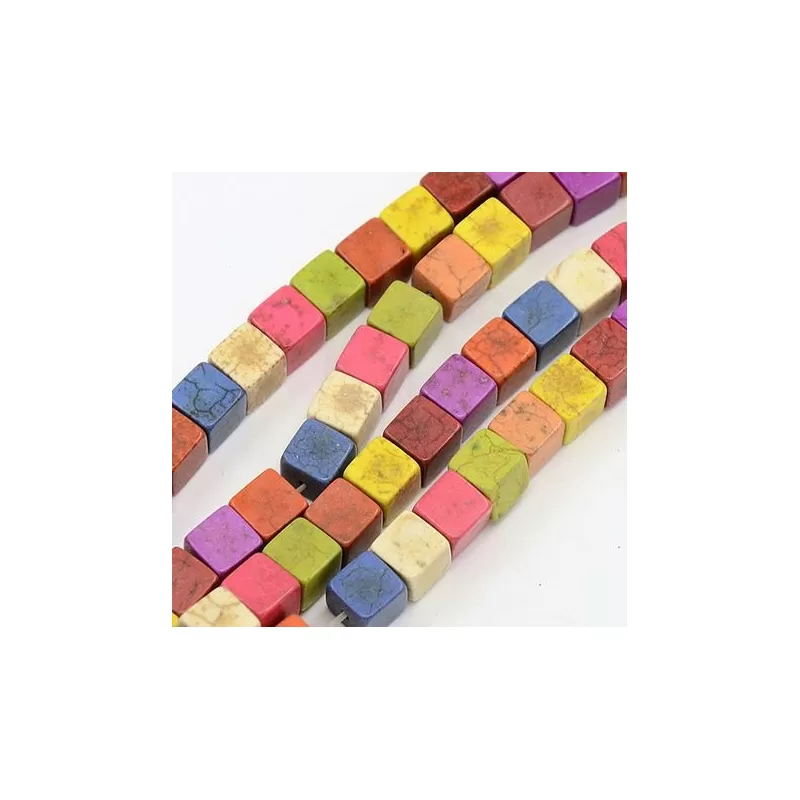 Margele howlit 8*8mm cubice (39cm~47buc) Margele howlit 8*8mm cubice (39cm~47buc)