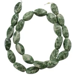 Margele green spot stone 16*8mm