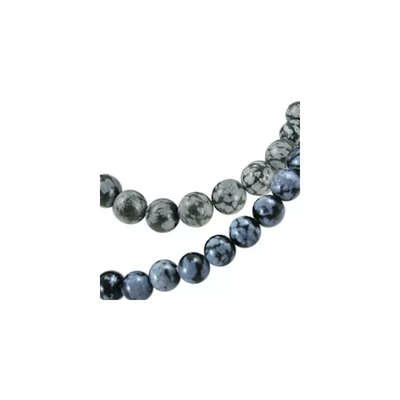 Margele obsidian fulg de nea 8mm Margele obsidian fulg de nea 8mm