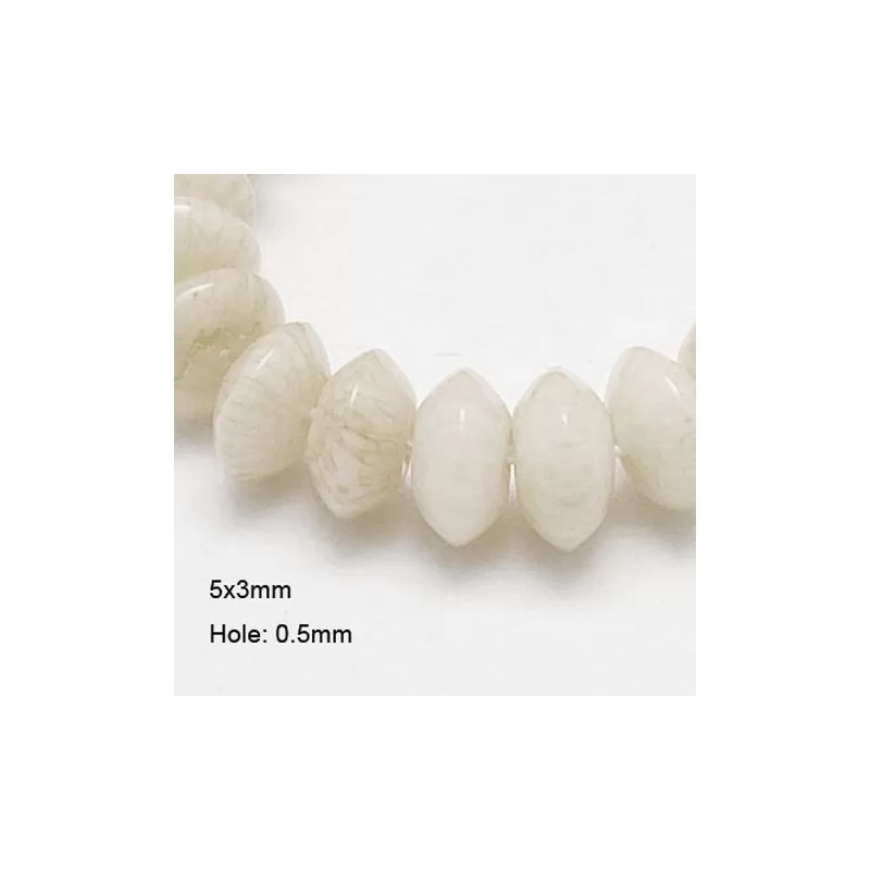 Margele coral 3*5mm alb Margele coral 3*5mm alb