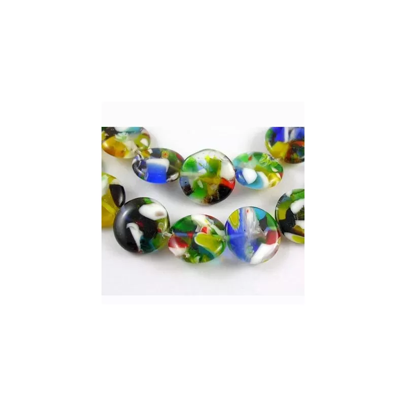 Margele sticla Millefiori 10*3mm (37cm~37buc) Margele sticla Millefiori 10*3mm (37cm~37buc)