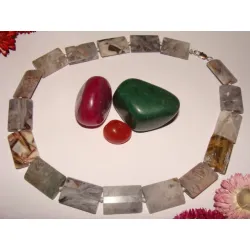 Colier agat silver leaf