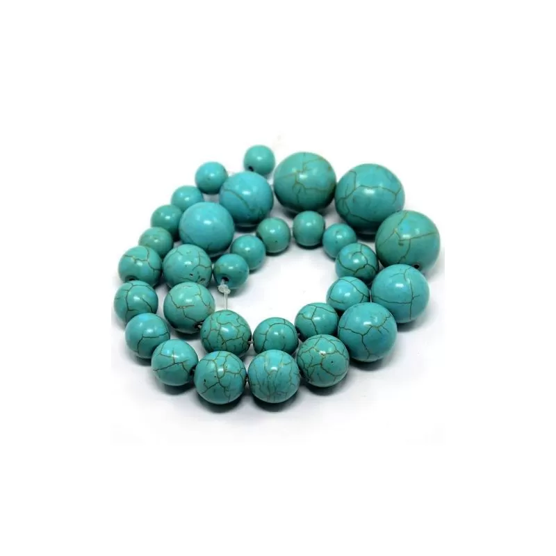Margele turcoaz sintetic 10~20mm (38cm 31buc) Margele turcoaz sintetic 10~20mm (38cm 31buc)