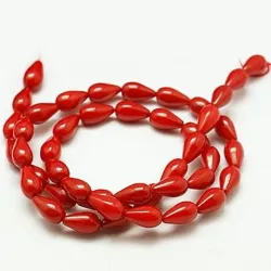 Margele coral 8*5mm rosu -39cm~48buc