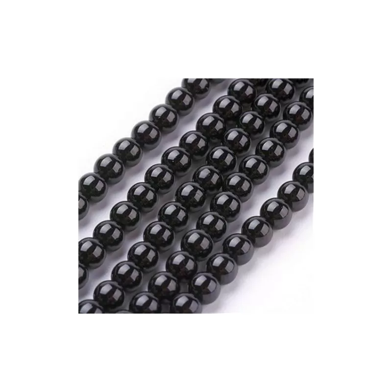 Margele turmalina neagra 8mm ~48buc-39cm Margele turmalina neagra 8mm ~48buc-39cm