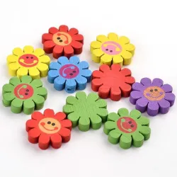 Margele lemn floare 23*5mm