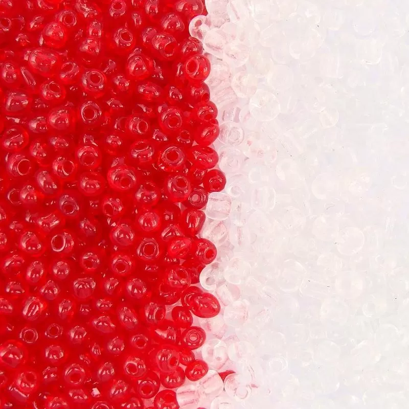 Margele nisip 2mm alb+rosu 2*50g Margele nisip 2mm alb+rosu 2*50g